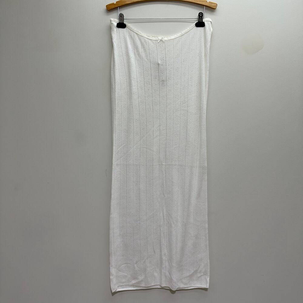NWT Skims Sweater Pointelle Long Skirt XL Marble White Neutral Minimalist Boho